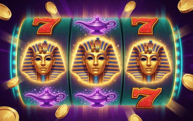 Leuchtende Slotwalzen mit Pharaonen-Masken, Wunderlampen und Edelsteinen - Online Slots bei Alawin Casino